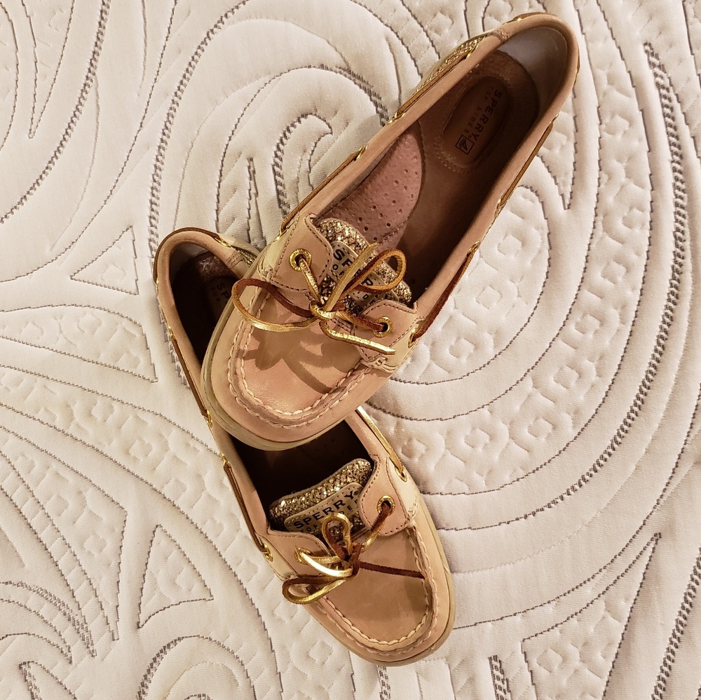 Sperry Topsiders Gold Sparkle